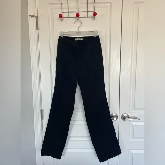 Nothing Written, Black Stretch Cotton Corduroy Straight Leg Pants - Picture 5 of 9